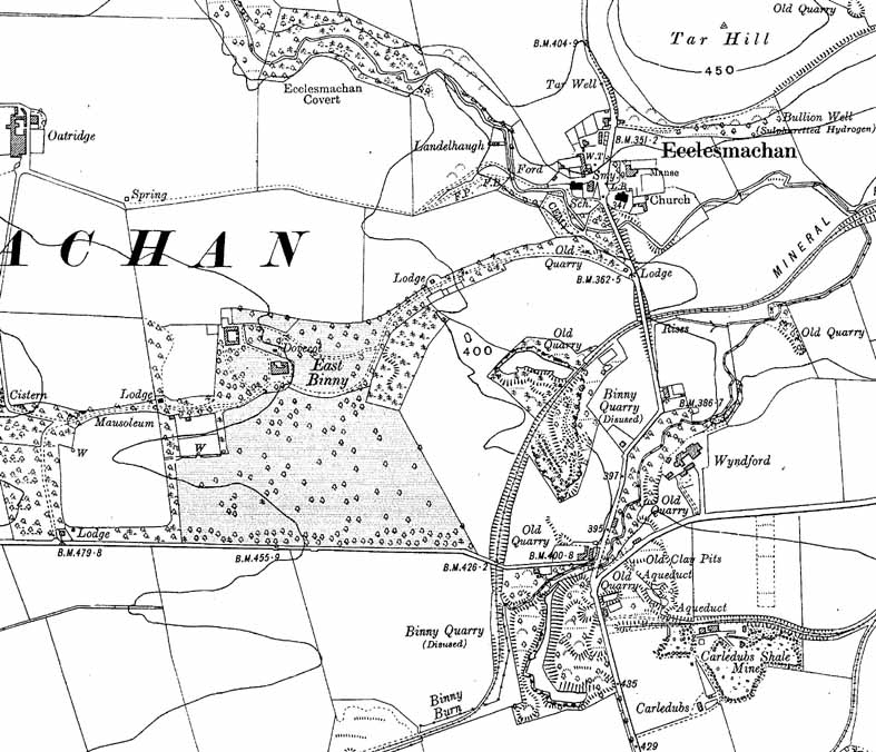 1922 Ordnance Survey Map of Linlithgowshire.
Reproduced by permission of the Trustees of the National Library of Scotland.