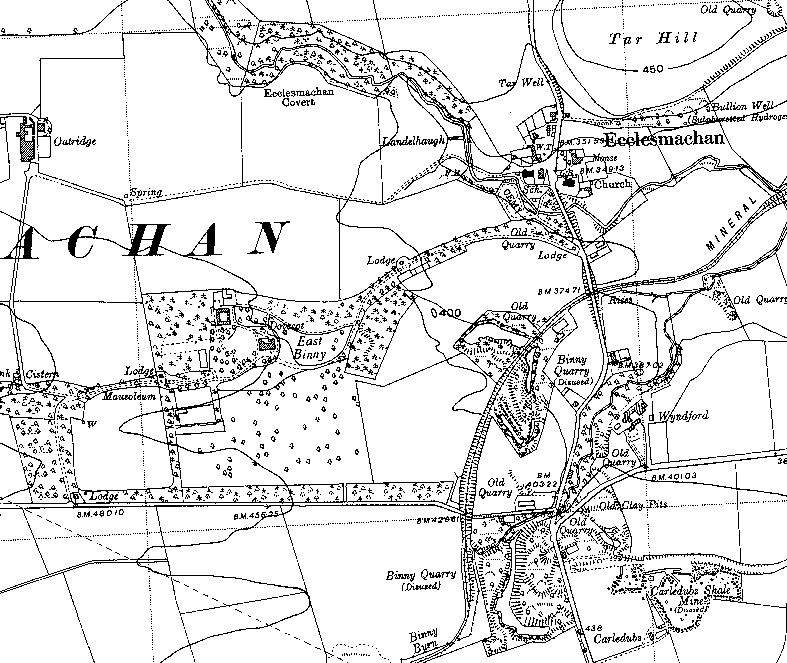 1952 Ordnance Survey Map of Linlithgowshire.
Reproduced by permission of the Trustees of the National Library of Scotland.